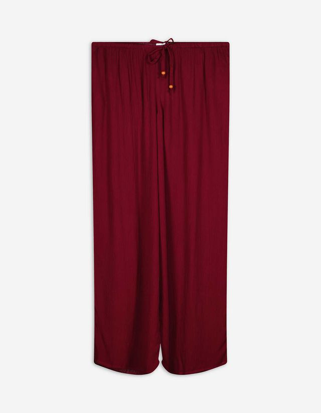 Palazzohose - Elastischer Bund - dunkelrot