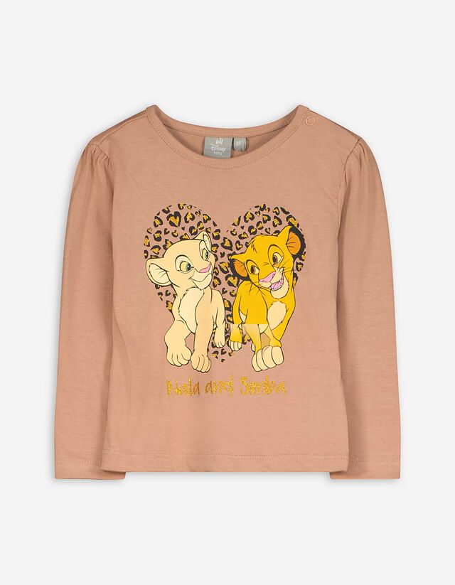 Langarmshirt - Glitzerprint - beige