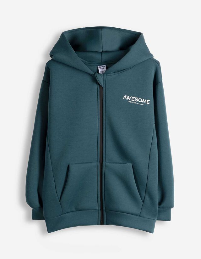 Sweatjacke - Oversized Fit - blau