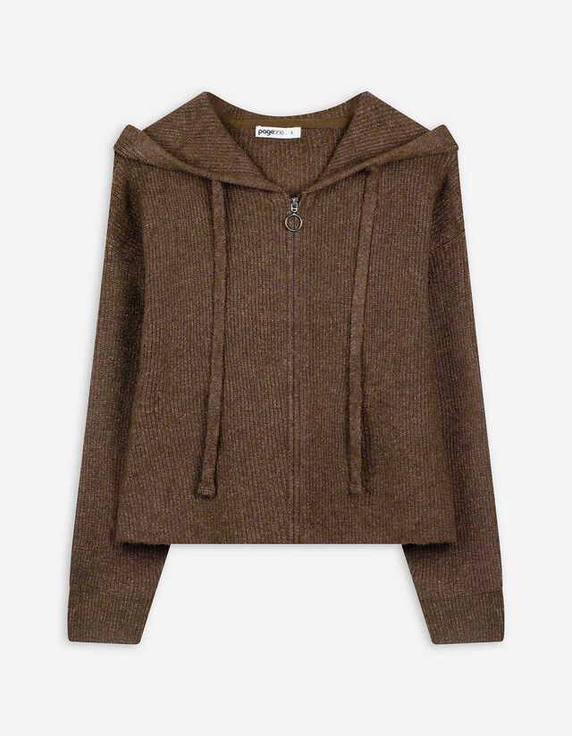 Cardigan - Kapuze - braun