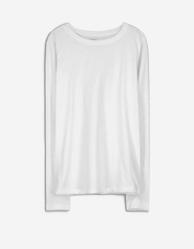 Langarmshirt - Basic - wei&szlig;