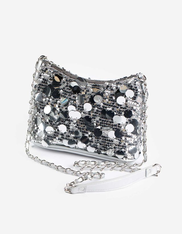 Tasche - Wendepailletten - silberfarben