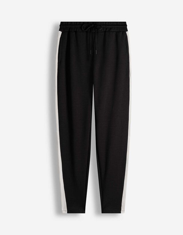 Jogpants - Kontrasteins&auml;tze - schwarz