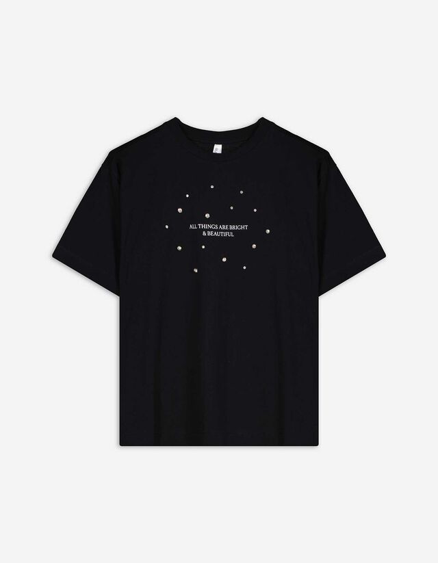 T-Shirt - Frontprint - schwarz