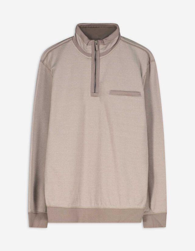 Sweatshirt - Stehkragen - beige