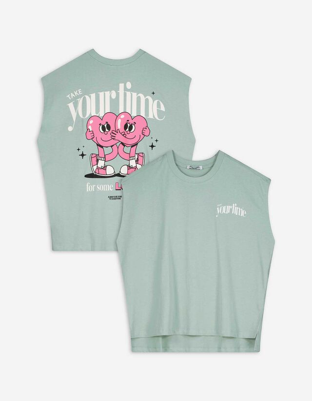 Top - &Uuml;berschnittene Schultern - hellgr&uuml;n