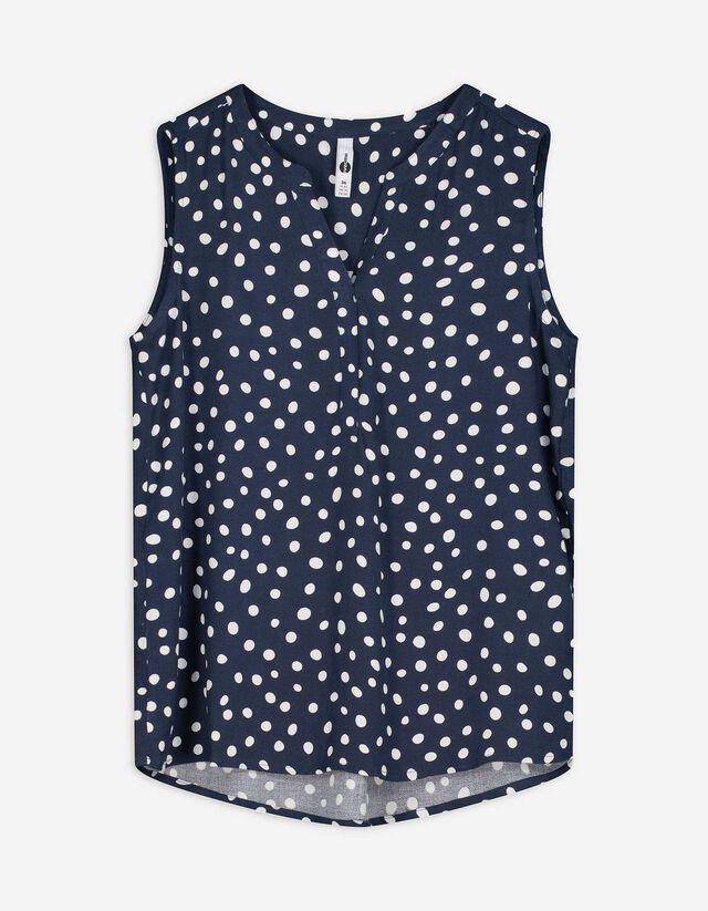 Top - Punktemuster - dunkelblau