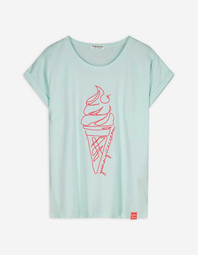 T-Shirt - Stickereien - gr&uuml;n