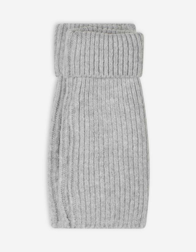 Handschuhe - Rippstrick - hellgrau