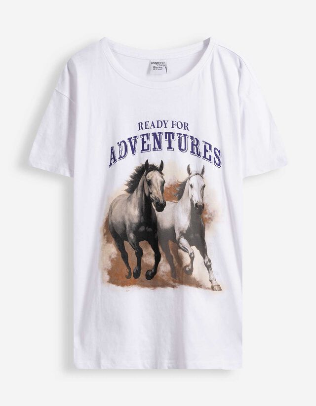 T-Shirt - Glitzerprint - wei&szlig;