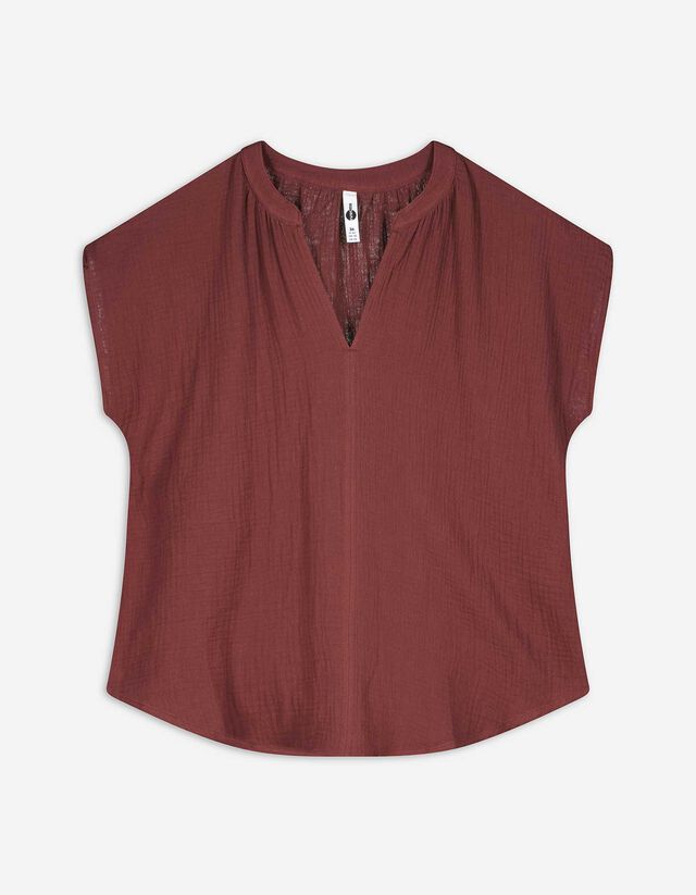 Bluse - Musselin - dunkelbraun