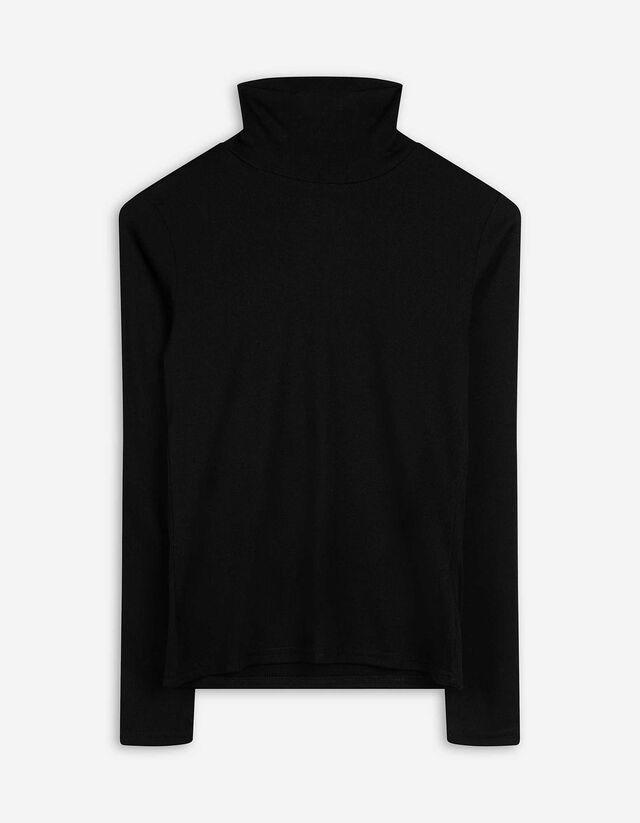 Langarmshirt - Rollkragen - schwarz
