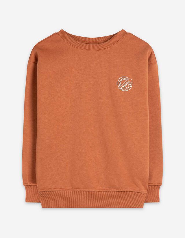 Sweatshirt - Print - hellbraun