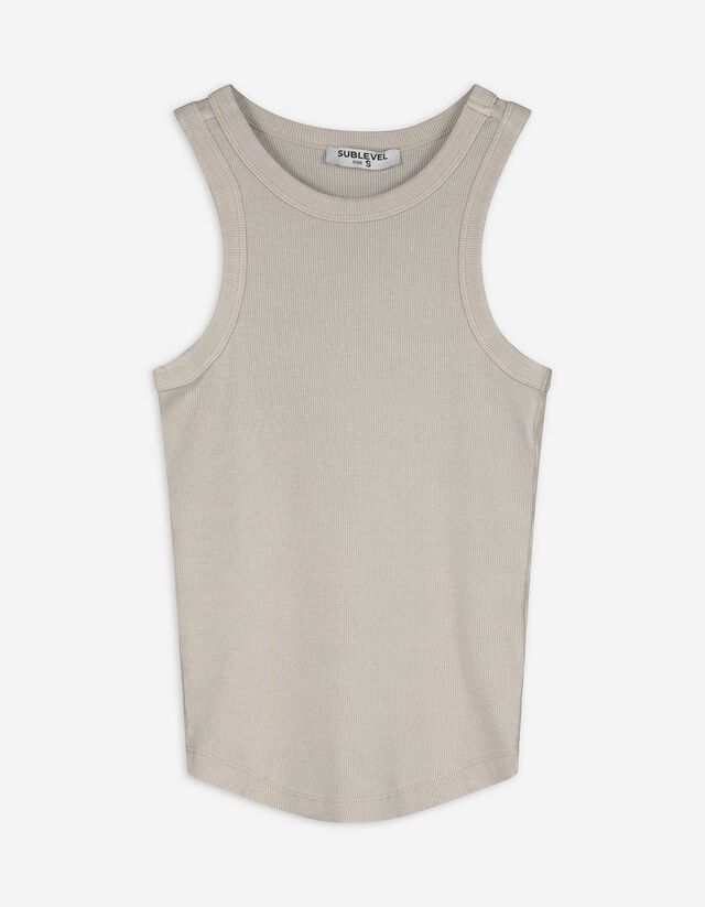 Top - Rippenstruktur - beige