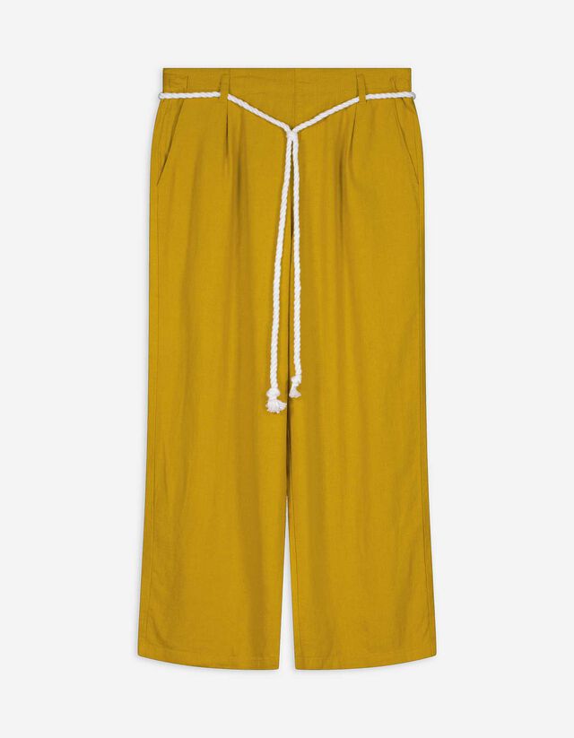 Culotte - Leinen-Mix - dunkelgr&uuml;n