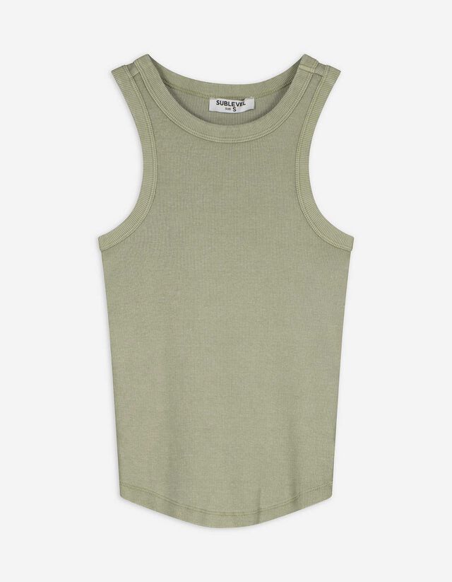 Top - Rippenstruktur - dunkelgr&uuml;n