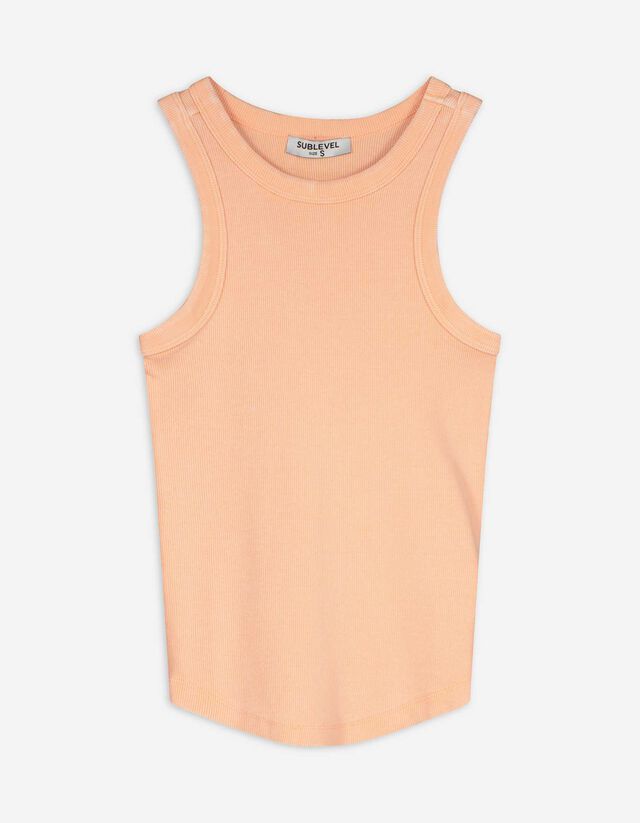 Top - Rippenstruktur - orange