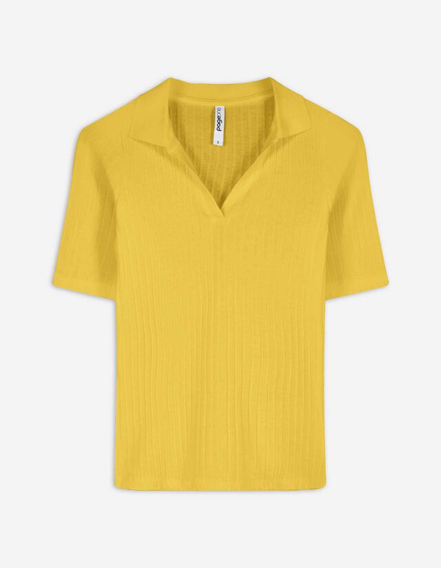 Poloshirt - Baumwoll-Mix - dunkelgelb