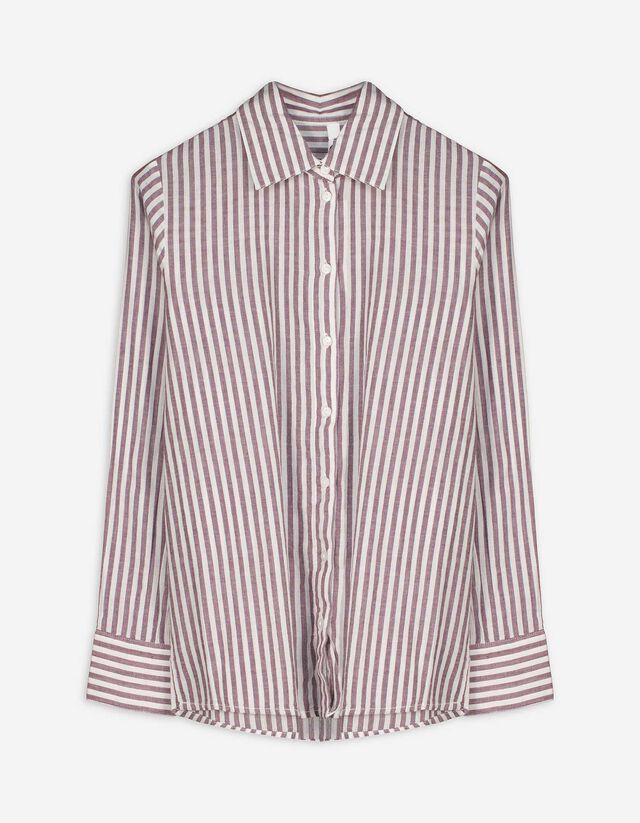 Hemd - Streifen - dunkellila