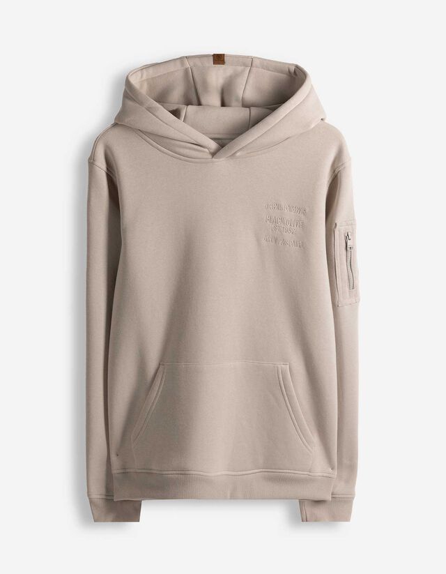 Sweatshirt - Stickerei - beige