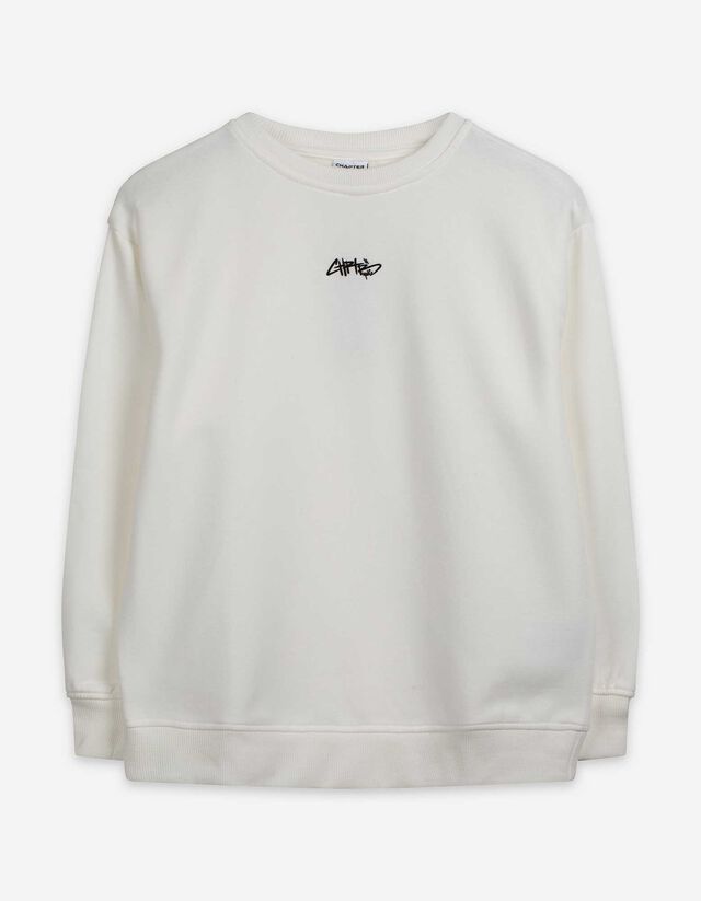 Sweatshirt - Oversized Fit - wei&szlig;