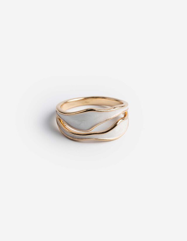 Ring - Metallic-Details - goldfarben