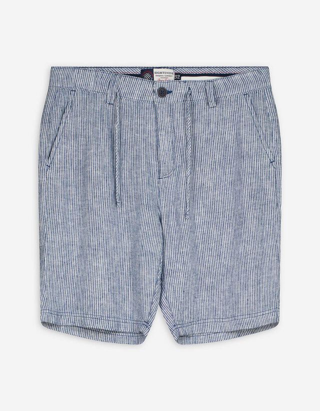 Chinoshorts - Leinen-Mix - dunkelblau