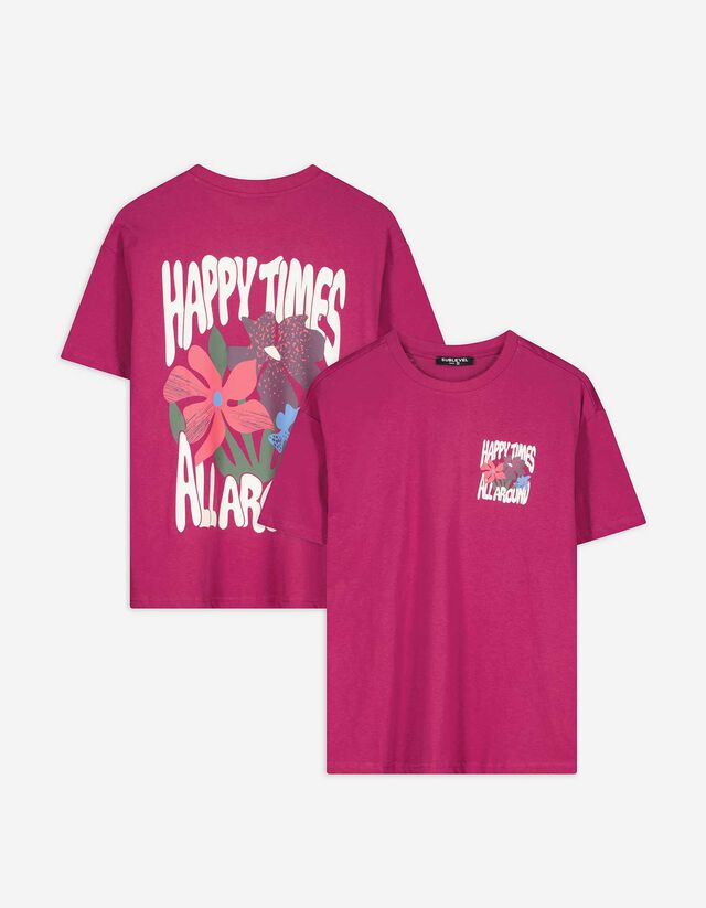 T-Shirt - Print - dunkelrot