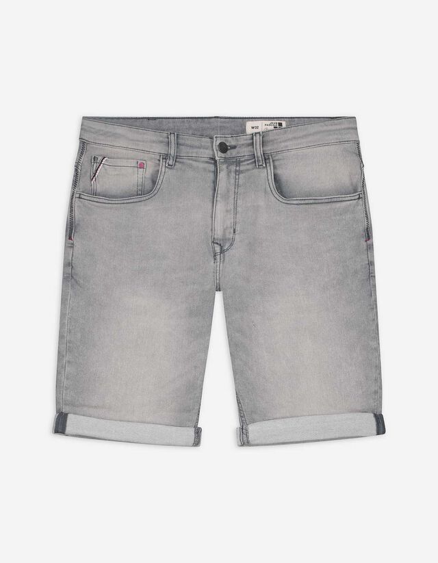 Jeansshorts - Fixierter Beinumschlag - grau