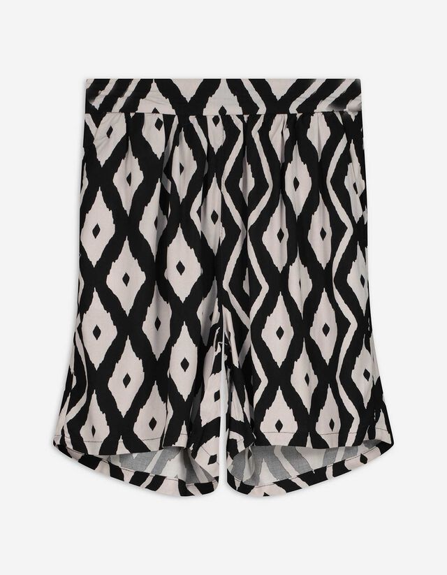 Shorts - Allover-Print - schwarz