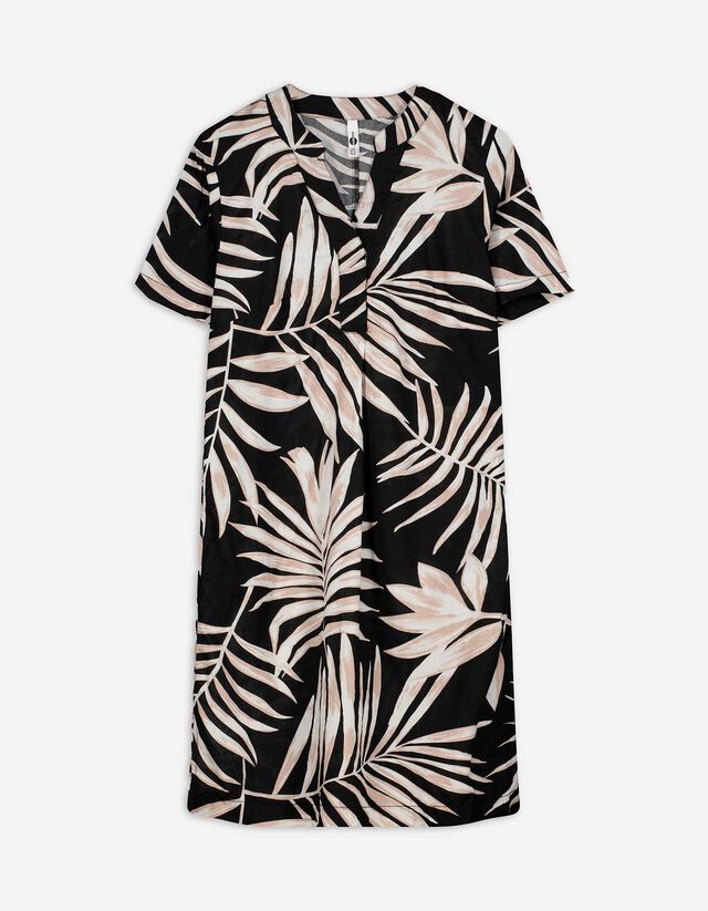 Kleid - Seitenschlitz - schwarz