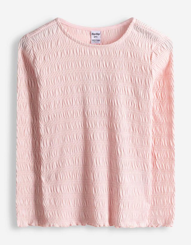 Langarmshirt - einfarbig - rosa