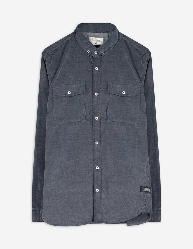 Hemd - Cord - dunkelblau