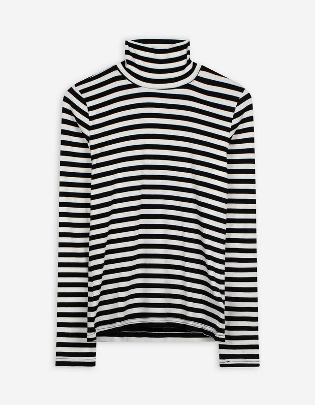 Langarmshirt - Rollkragen - wei&szlig;