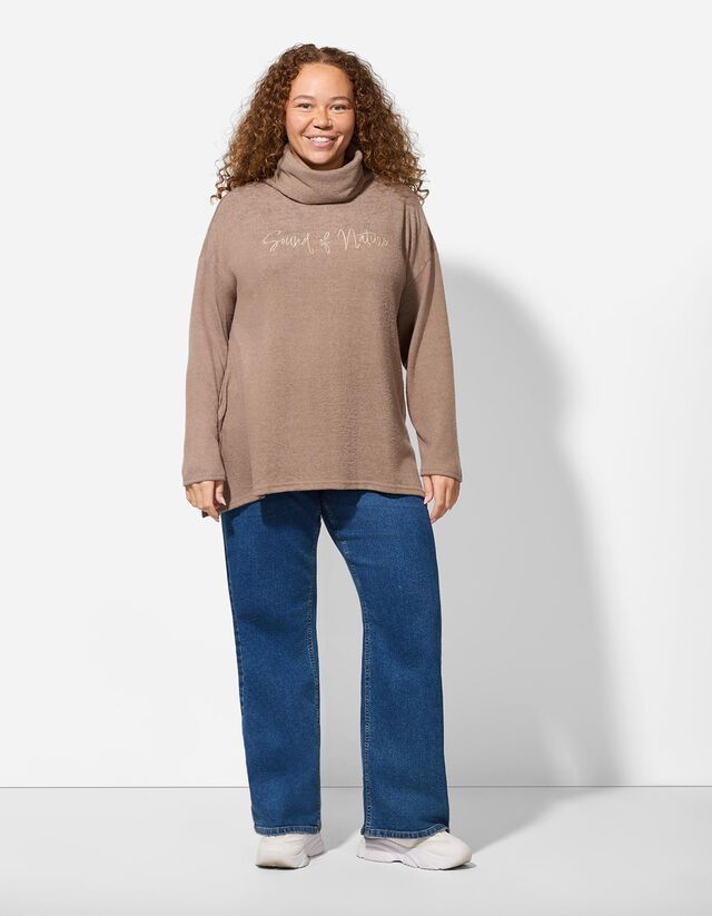 Langarmshirt - Stickerei - dunkelblau