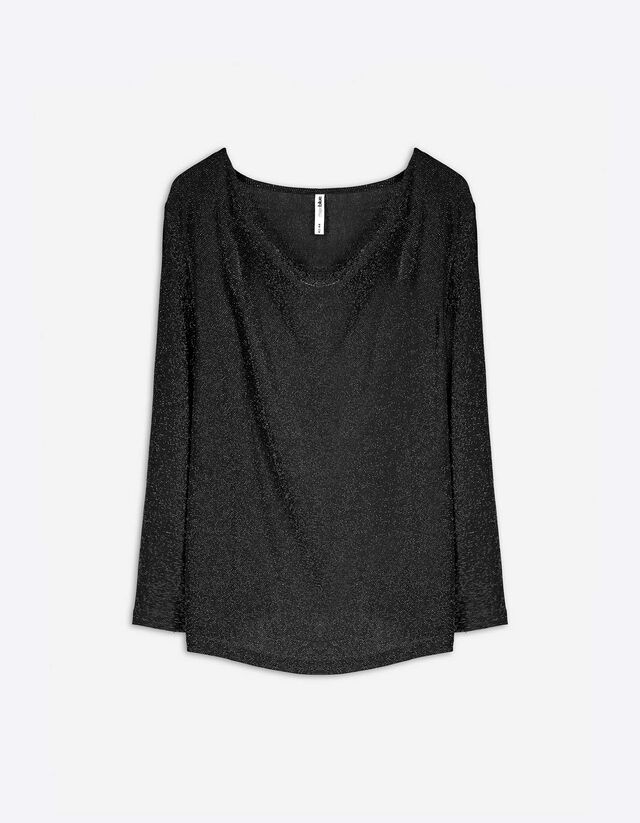 Shirt - Lurex - schwarz