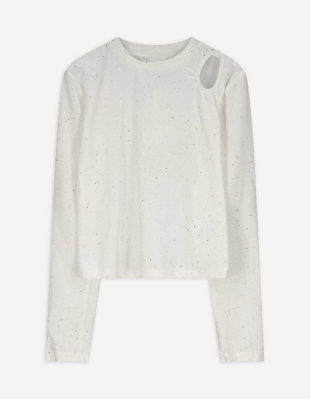 Langarmshirt - Cut-Outs - wei&szlig;