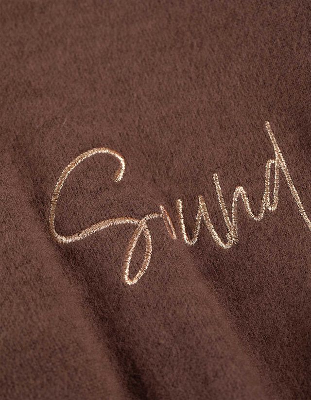 Langarmshirt - Stickerei - braun