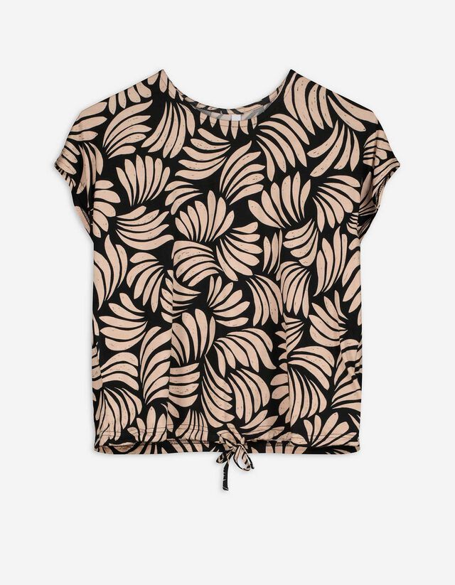 T-Shirt - Allover-Print - schwarz