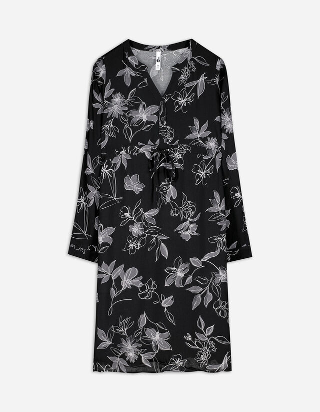 Umstandskleid - Tunnelzug am Saum - schwarz