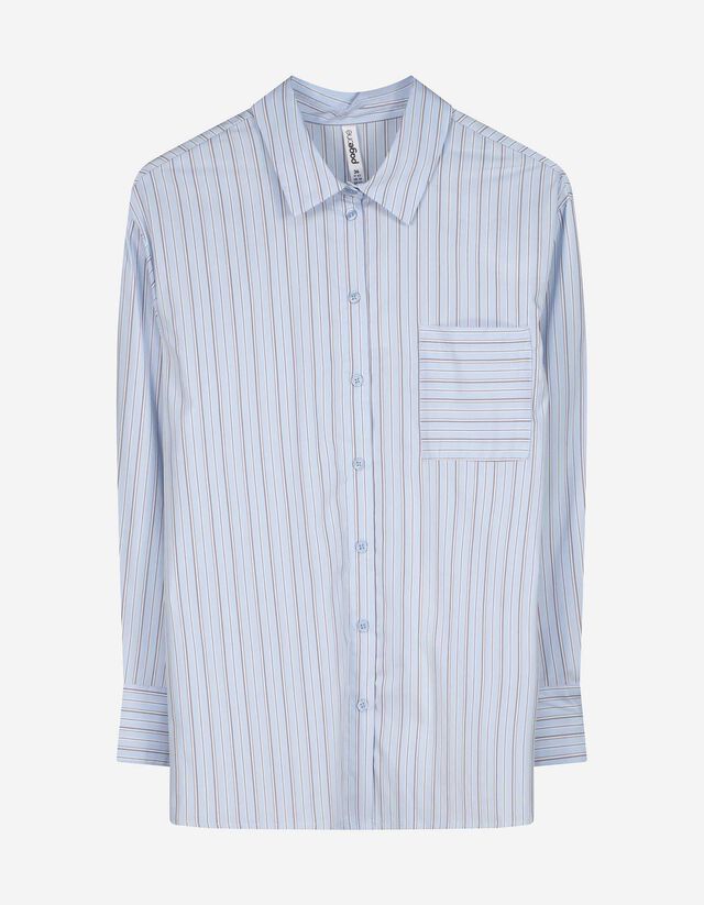 Bluse - Streifen - hellblau