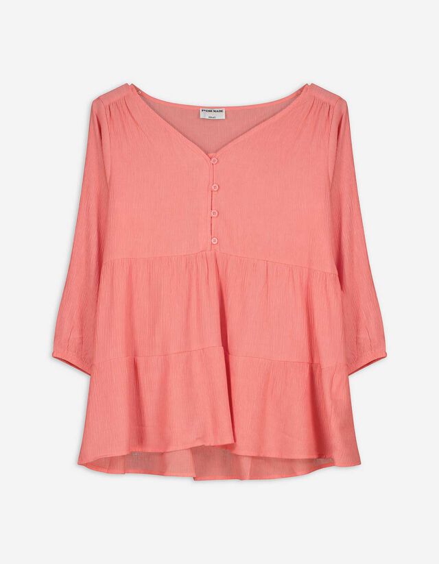 Blusenshirt - Volants - pink