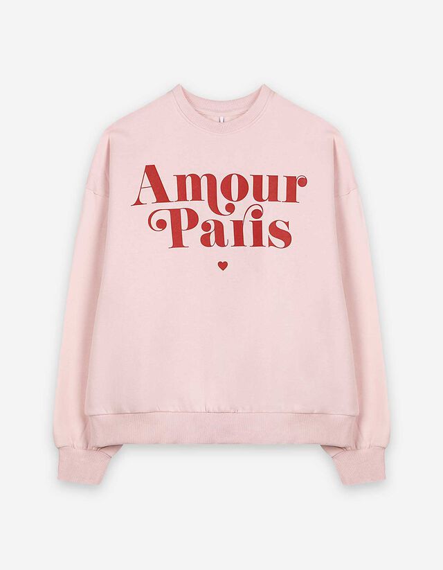 Sweatshirt - Frontprint - rosa