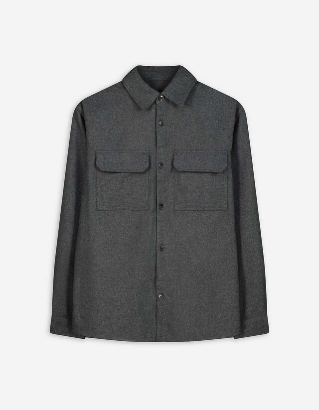Hemd - Woll-Optik - dunkelgrau