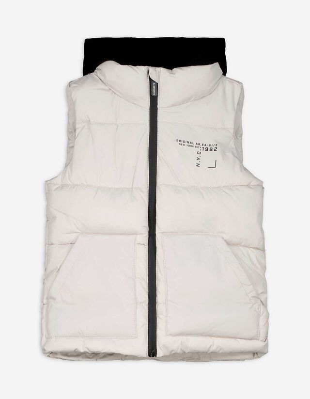 Steppweste - Abnehmbare Kapuze - wei&szlig;