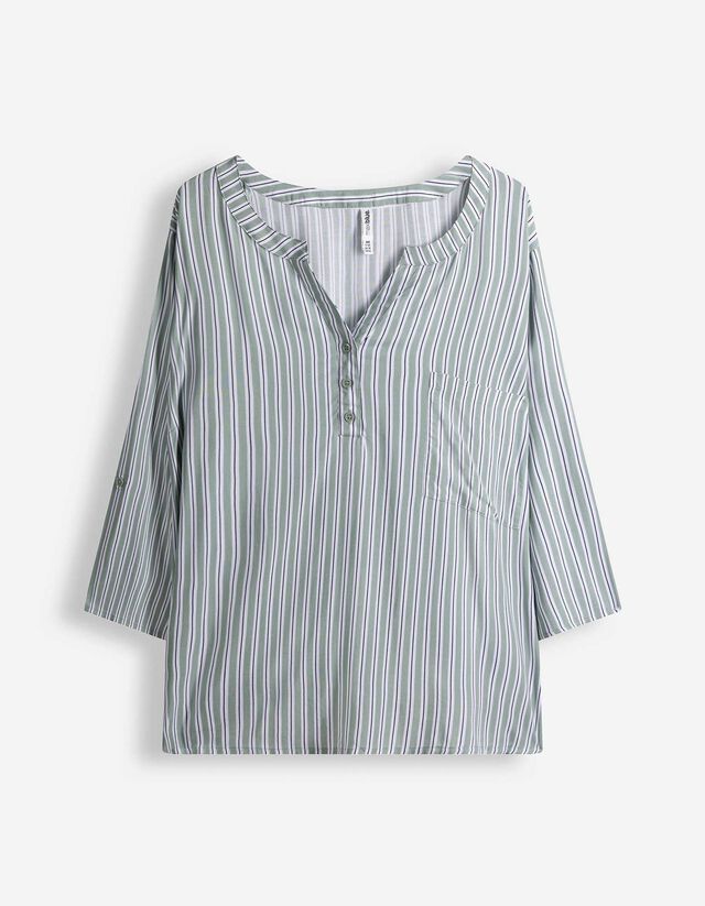 Bluse - Allover-Muster - t&uuml;rkis