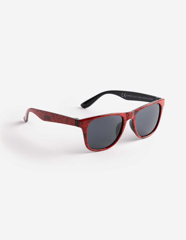 Sonnenbrille - eckig - rot
