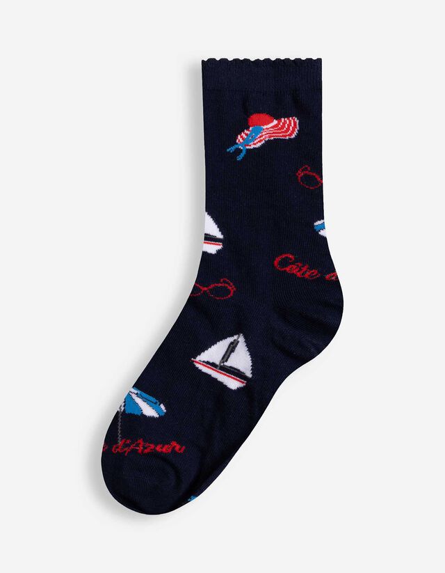 Socken - Allover-Muster - dunkelblau