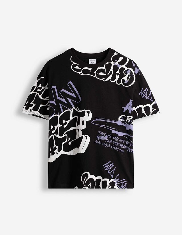 T-Shirt - Oversized Fit - schwarz