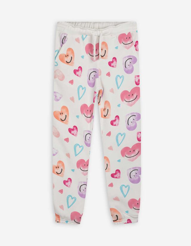 Jogginghose - Allover-Print - wei&szlig;